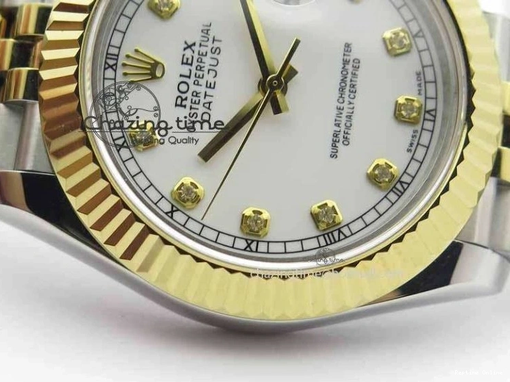 0113 DateJust II 41mm SS YG BP Maker Best Edition White Diam Dial On Jubilee Bracelet A ModernLook 3663